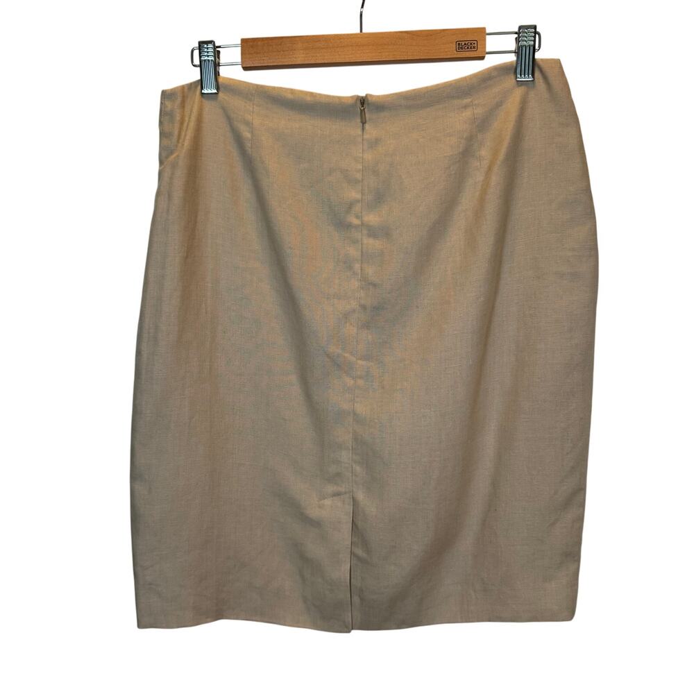 Brooks Brothers 346 Women’s 10P Linen Skirt Tan Lined Petite Career Classic NWT - Picture 4 of 10